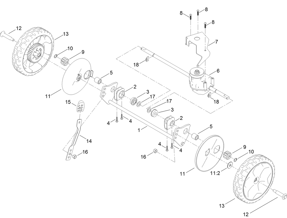 Rear Wheel And Height-Of-Cut Assembly Diagram and Parts List for 17732 405665001 - 999999999 Lawn Boy Lawn Mower